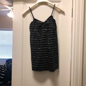 Black and gold spaghetti strap tank